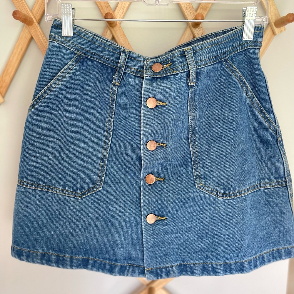 Yimeixuan Jeans Denim Button Down Mini Skirt Y2K